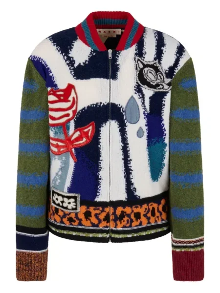 Cardigan Marni tricotate alb