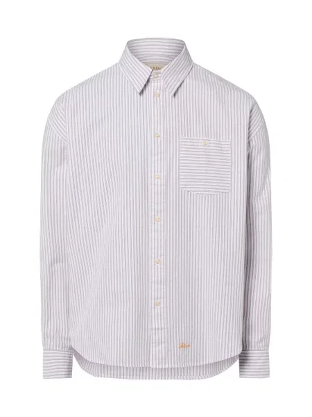 BLKVIS koszula casual Mężczyźni Regular Fit brązowy|biały w S biała