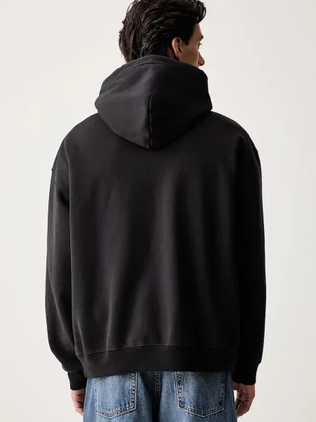 Levi's bluza z kapturem z bawełną WORKWEAR PO czarna