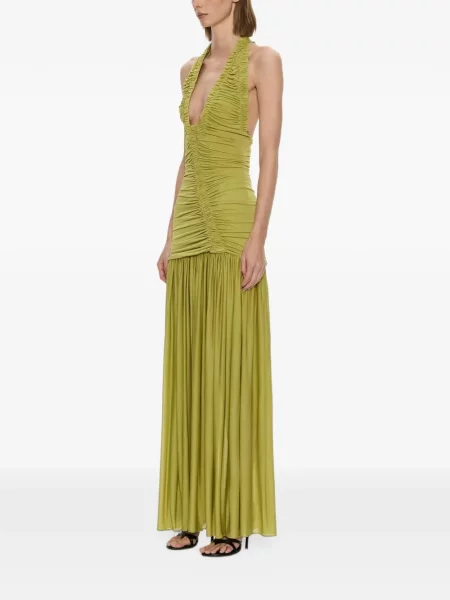 Rochie maxi Christopher Esber cu volane verde
