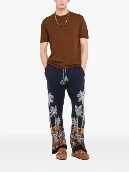 Tricou Alanui cu broderie maro