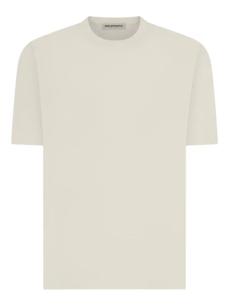 Tricou Goes Botanical cu decolteu rotund scurt alb