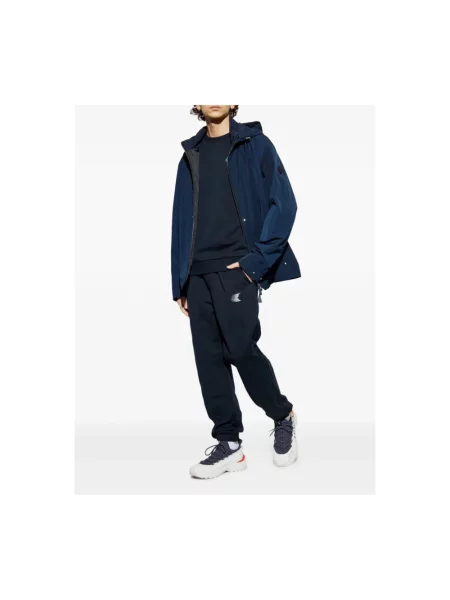 Spodnie Moncler z logo niebieskie