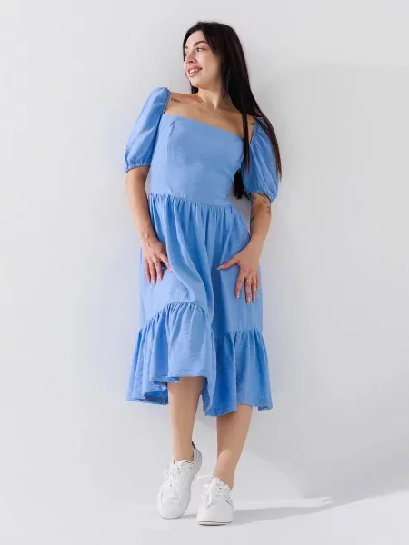 LAWA Сукня міді Комбінований верх блакитний