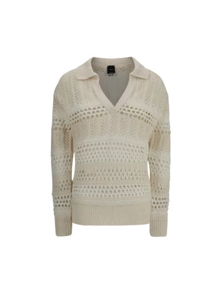 Sweter Pinko żakardowy biały