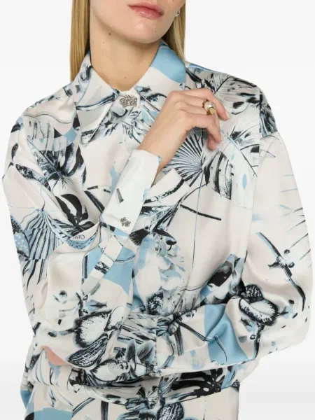 Cămașă Genny din satin cu model floral cu imagine
