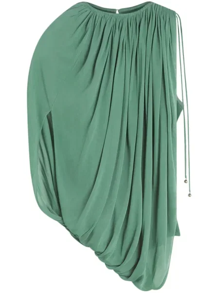 Top Lanvin din jerseu drapat verde