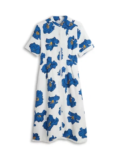 TOMMY HILFIGER Rochie tip bluză albastru / bleumarin / galben alb