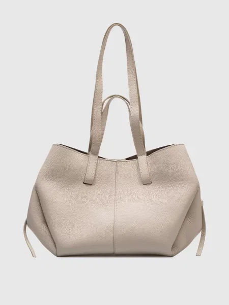 Кожаная сумка Christian Villa бежевая
