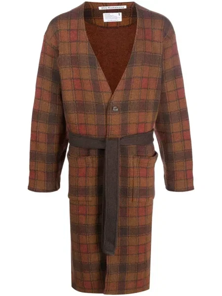 Cardigan White Mountaineering în carouri cu legături
