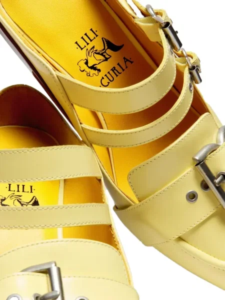 Dirželis mulės Lili Curia su sagtimis geltona