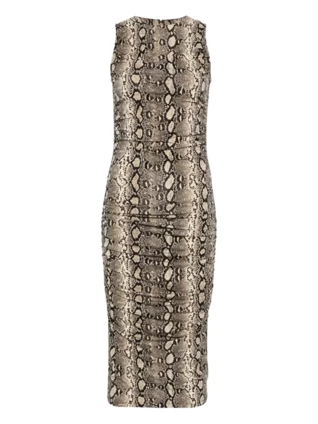 Rochie midi Michael Michael Kors din piele cu imagine până la genunchi gri