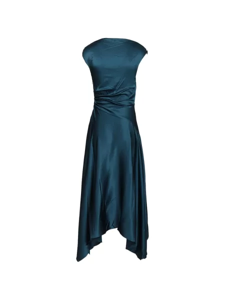 Rochie midi Staud de mătase albastru