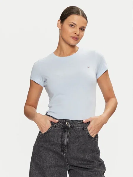 Тениска Tommy Jeans синьо