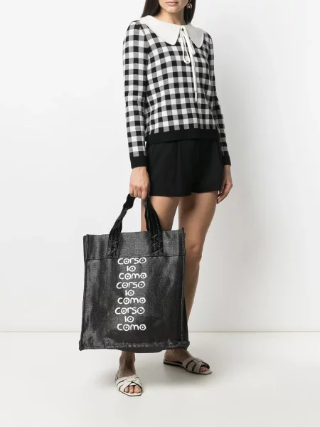 Geantă shopper 10 Corso Como cu imagine negru