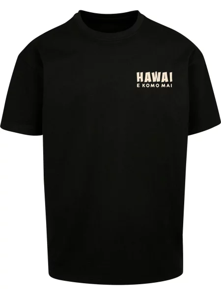 Merchcode Tričko Hawai režná černá