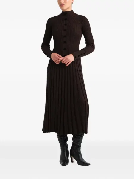 Rochie midi Cara Cara tricotate maro
