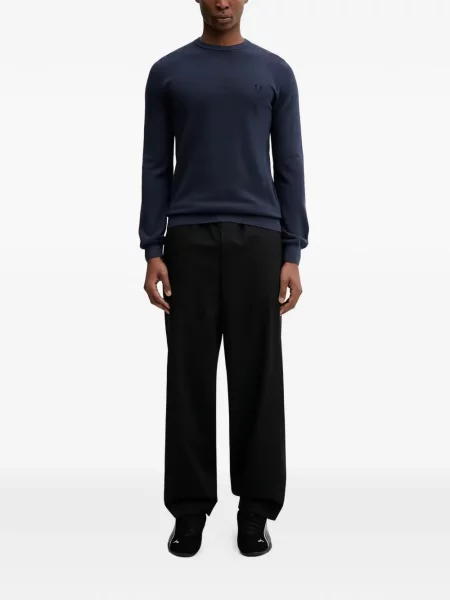 Pulover Fred Perry cu decolteu rotund albastru