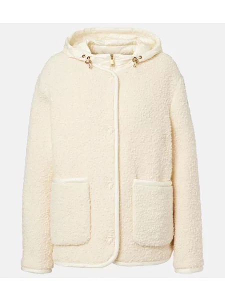Geacă cu puf Moncler de lână bej