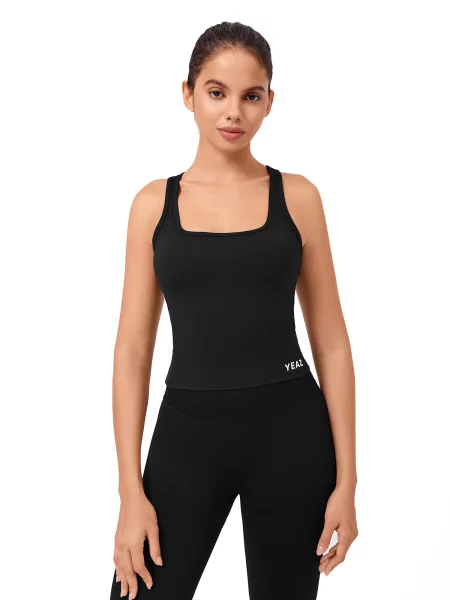 YEAZ Sport top CRUSH negru alb