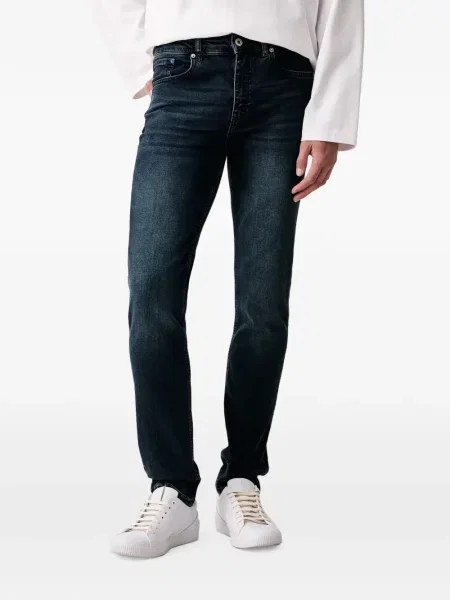 Blugi Karl Lagerfeld Jeans cu autograf albastru