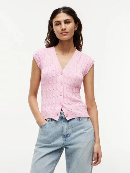 Tommy Hilfiger kamizelka z dzianiny Kobiety S różowy