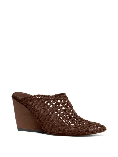 Papuci tip mules Proenza Schouler cu pană maro