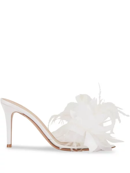 Sandale Gianvito Rossi cu model floral alb