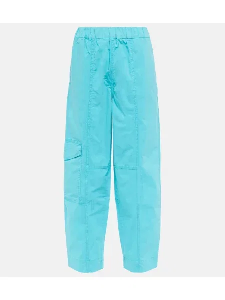 Pantaloni Ganni albastru