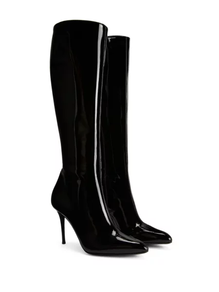 Iš natūralios odos lakuotos auliniai batai Giuseppe Zanotti juoda