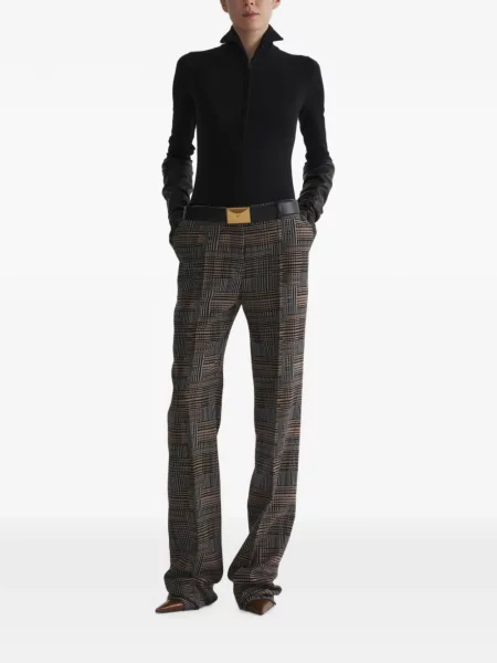 Pantaloni Mugler cu talie joasă gri
