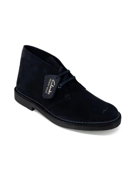 Trzewiki Clarks skórzane eleganckie niebieskie