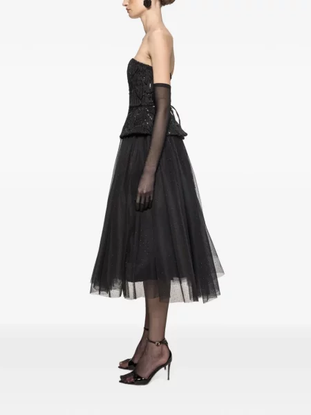 Rochie midi Nissa din tul negru