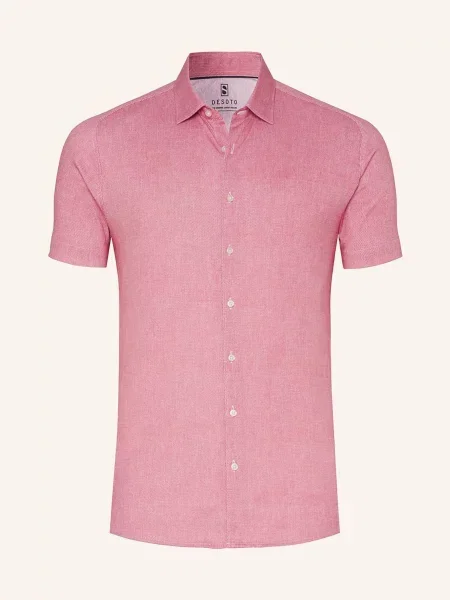 Desoto Košile S Krátkým Rukávem Slim Fit Z Jersey světle červená