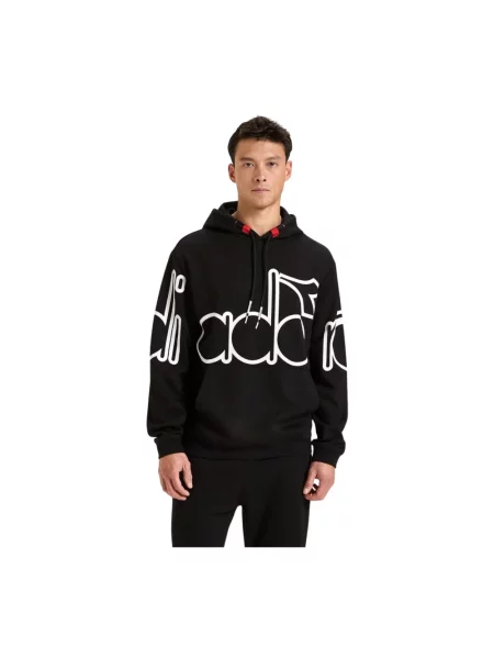 Bluza z kapturem Diadora Urbanity w kolorze czarno-pomarańczowo-szarym M czarna