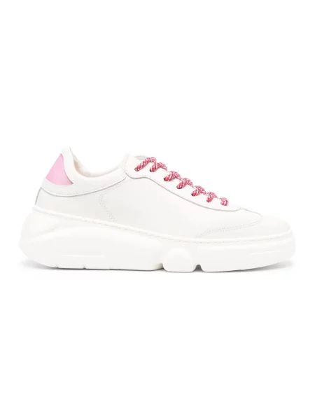 Sneakersy Agl skórzane na koturnie białe