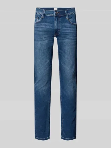 Jeansy w kroju slim fit z elastycznej mieszanki bawełny model Oregon' Mustang niebieskie