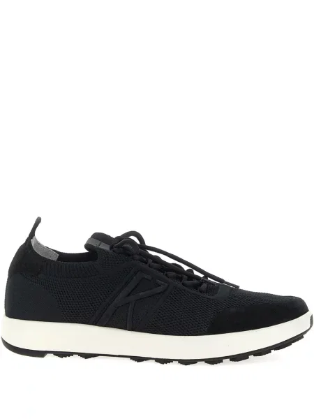 Sneakerși Kiton cu șireturi plasă negru