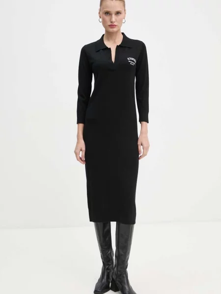 Iceberg rochie din lana midi drept negru