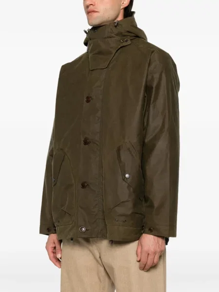 Palton Barbour cu glugă verde