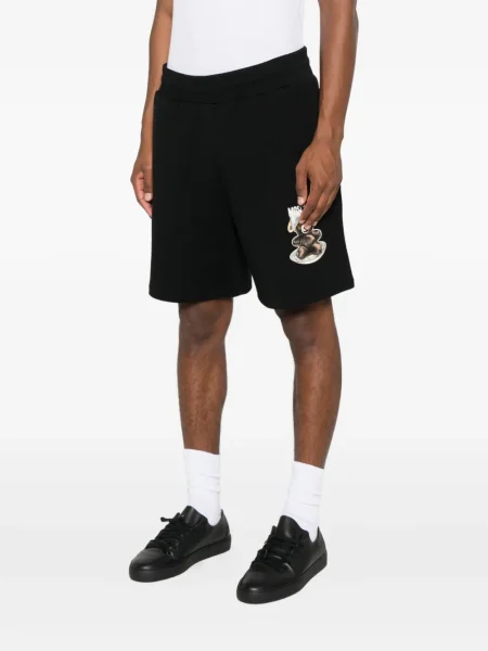Pantaloni scurți Moschino cu imagine teddy negru