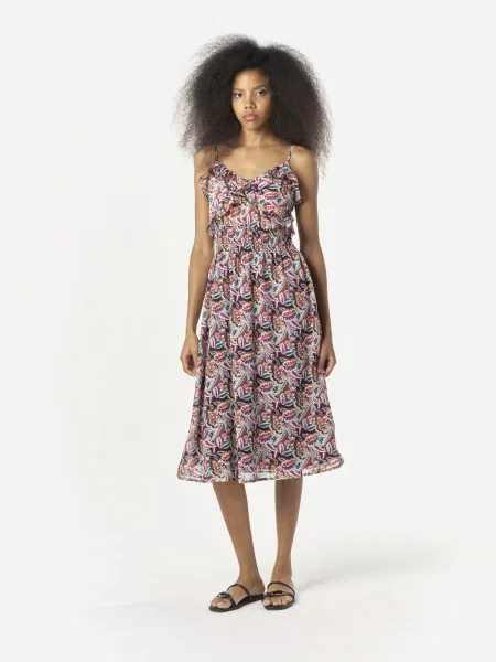 KOROSHI Rochie verde pin / roșu negru