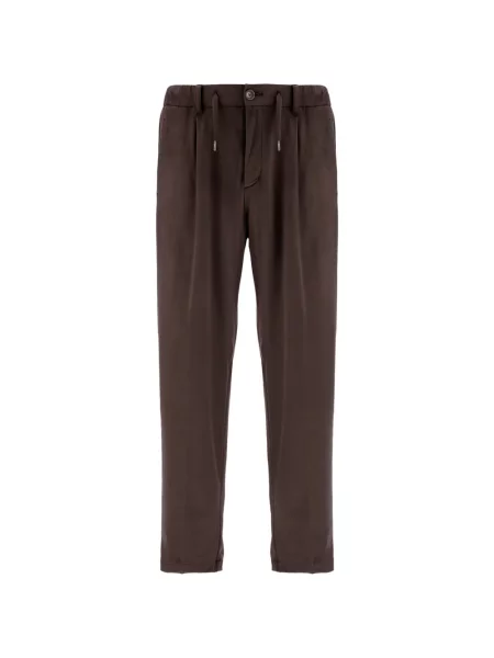 Pantaloni Herno din piele de căprioară cu cordon maro