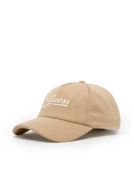 Czapka z daszkiem Guess beżowa