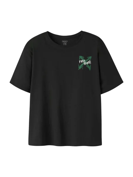 NAME IT Póló NKMKEMUEL zöld / fekete fehér