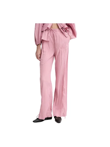 Stine Goya spodnie proste high waist różowy