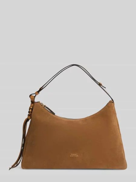 Tommy Hilfiger torebka shopper zamszowa brązowa