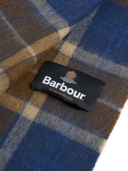 Καρό κασκόλ Barbour με κρόσσια μπλε