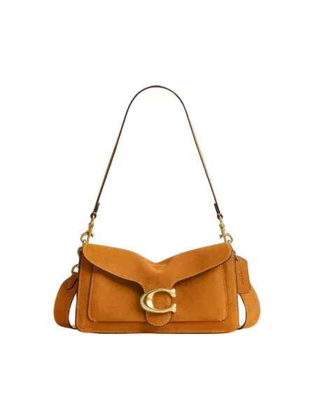 Coach torebka crossbody zamszowa Suade Tabby Shoulder Bag 26 brązowa