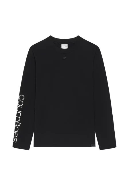 Lung tricou Courreges cu imagine negru